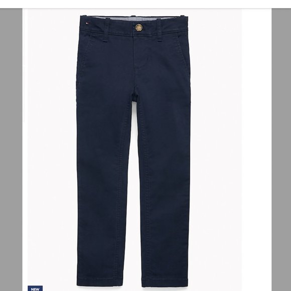 TOMMY HILFIGER Kids' Solid Chino Pants - Picture 1 of 4